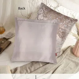 Tesmare Beige Set of 2 Ethnic Motifs Velvet Square Cushion Covers image 4