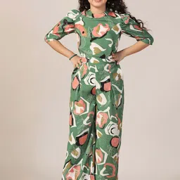 FASHION DREAM Girls Printed Round Neck Top With Trousers-picture-36
