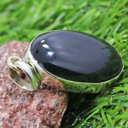 GenZcomplex Silver Pleated Black Oval Pendants-picture-7