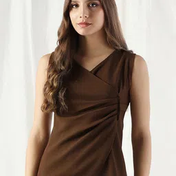 Selvia Women Pleated Wrap Top-image-33
