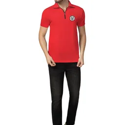 BEYOU FASHION Men Polo Collar Applique T-shirt image 5