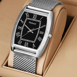 REBOOT Men Rectangular Dial Analogue Watch SH_126ZedBlackRomanFigure image 4