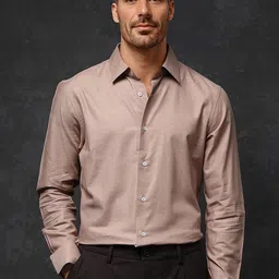 RARE RABBIT Men Comfort Spread Collar Solid Cotton Formal Shirt-picture-32