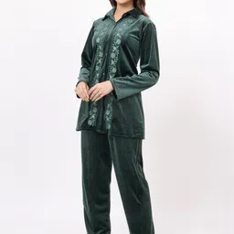 D-LINE Embroidered Shirt Collar Shirt & Trousers Co-Ords image 4