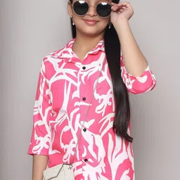 Vetrokart Girls Abstract Printed Regular Raw Silk Kurta with Trousers image 2