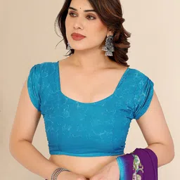 Moda Rapido Floral Poly Georgette Designer Saree image 2