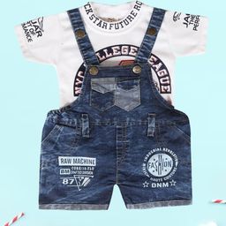 BAESD Infants Short Dungaree With Printed T-Shirt-picture-22