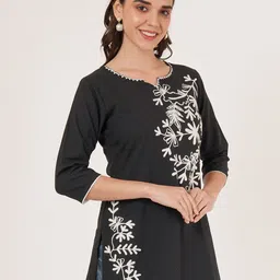 Brownverse Women Ethnic Motifs Embroidered Tops-picture-33