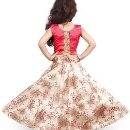 BAESD Girls Embroidered Thread Work Ready to Wear Lehenga & Blouse With Dupatta image 4