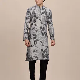 Anouk Floral Printed Mandarin Collar Cotton Straight Kurta-picture-32
