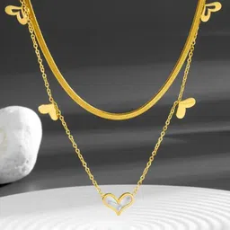 DIVASTRI Gold-Plated Heart Shaped Pendants with Chains image 4