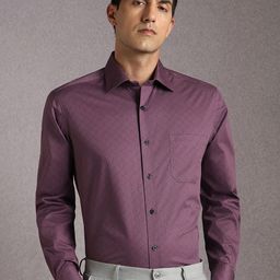 Louis Philippe Geometric Printed Long Sleeves Pure Cotton Formal Shirt-picture-34