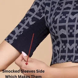 Studio Shringaar Printed Pure Cotton V-Neck Saree Blouse image 3