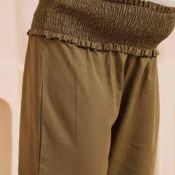 Ikk Kudi by Seerat Women Relaxed Straight Leg High-Rise Maternity Trousers image 3