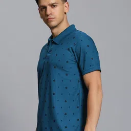 TIMBER HITCH Conversational Printed Polo Collar Cotton Casual T-shirt image 4