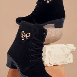 krafter Girls High Ankle Suede Whiter Boots Boots For Women-picture-3