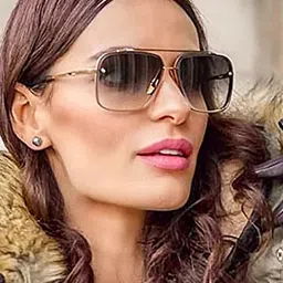 SPADEACES Men Square Sunglasses with UV Protected Lens ROCK GOLD BLACK -09_g image 4