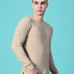 Mast & Harbour Self Design Round Neck Cotton Regular Fit T-shirt image 5