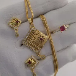V.K.PAYAL.JEWELLERY Gold-Plated Artificial Stones Studded Necklace & Earrings-picture-26