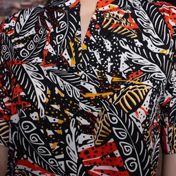 Sera Women Abstract Printed Mandarin Collar Top image 2