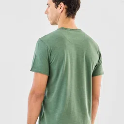Snitch Men Solid Round Neck Pure Cotton T-shirt image 4
