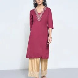 RANGMANCH BY PANTALOONS Women Embroidered Kurta image 4