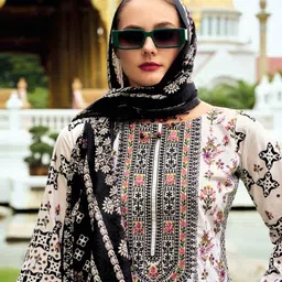DRAVINAM Trends Printed Unstitched Dress Material image 2
