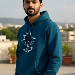 SHAUN Men Printed Hooded Sweatshirt image 4