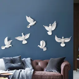 I M HANDICRAFT ONLINE White Set of 6 Piece Ceramic Birds and Animals Fashion image 2