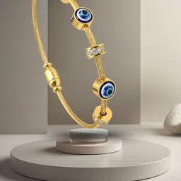 RKB Sales Women Cubic Zirconia Antique Gold-Plated Cuff Bracelet-picture-22