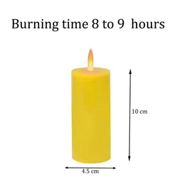 PEEPALCOMM Purple & Yellow 2 pieces Pillar Candle image 3