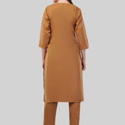 EELIKA Women Ethnic Motifs Embroidered Cotton Kurta with Trousers & Dupatta image 2