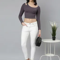 SHOWOFFFF One Shoulder Crop Top image 4