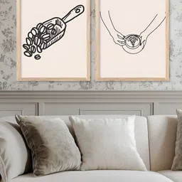 Kotart Brown and Black 2 Pieces Wooden Abstract Wall Arts image 5