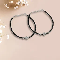 HIGH TRENDZ Silver-Plated Artificial Beaded Anklets-picture-32