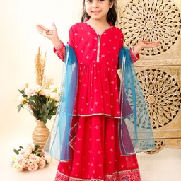 Superminis Girls Printed Ready to Wear Lehenga & Blouse With Dupatta image 4