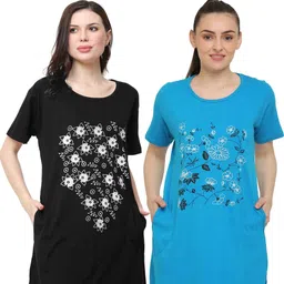 INNAYARA DIVIRTA Women Floral 2 Printed Pockets 1 T-shirt-picture-32