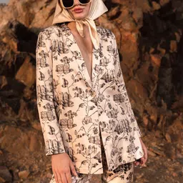 AFRIYA Printed V-Neck Blazer with Trouser Co-Ords-image-7