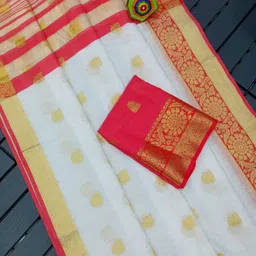 gajal Self Design Kanjivaram Pure Cotton, Cotton Silk Saree image 3