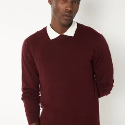 max Men Round Neck Geometric Round Neck Cotton Cardigan-image-39