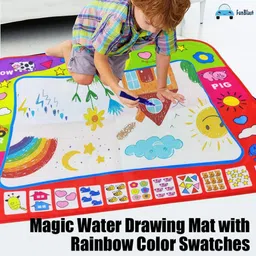 funblast Magic Water Drawing Mat with Rainbow Color Swatches - Aqua Magic Drawing Pad for image 4