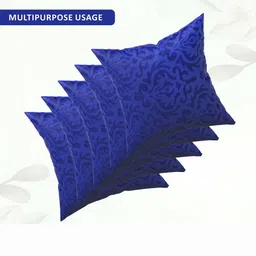 Aura Blue Set of 5 Velvet Square Cushion Covers image 4