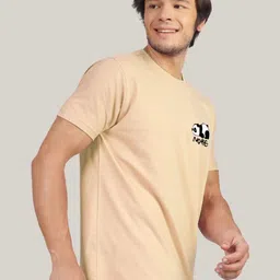 Greylongg Men Printed Extended Sleeves Applique T-shirt image 4