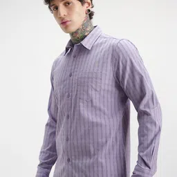 HIGHLANDER Men Slim Fit Grid Tattersall Checked Spread Collar Formal Shirt image 2