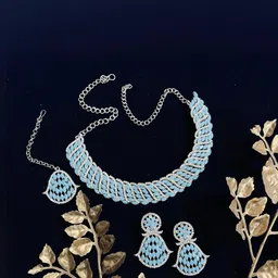 VATSALYA creation Alloy Gold- plated Turquoise Jewellery Set-picture-34
