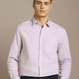 Louis Philippe Textured Spread Collar Formal Shirt-picture-18