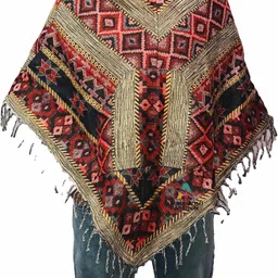 aruna kullu handloom Wool Blend Poncho-picture-32