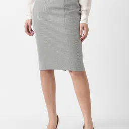 Van Heusen Woman Checked Straight Knee Length Skirt image 5