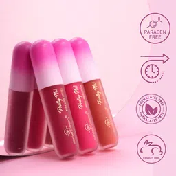 SHRYOAN Set Of 3 Pretty Me Water Proof 2 Liquid Lipstick & Lip Gloss - 3.5g -Shade Of Red image 4