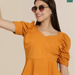 Mast & Harbour Women Pack Of-2 Puff Sleeve Peplum Top-picture-30